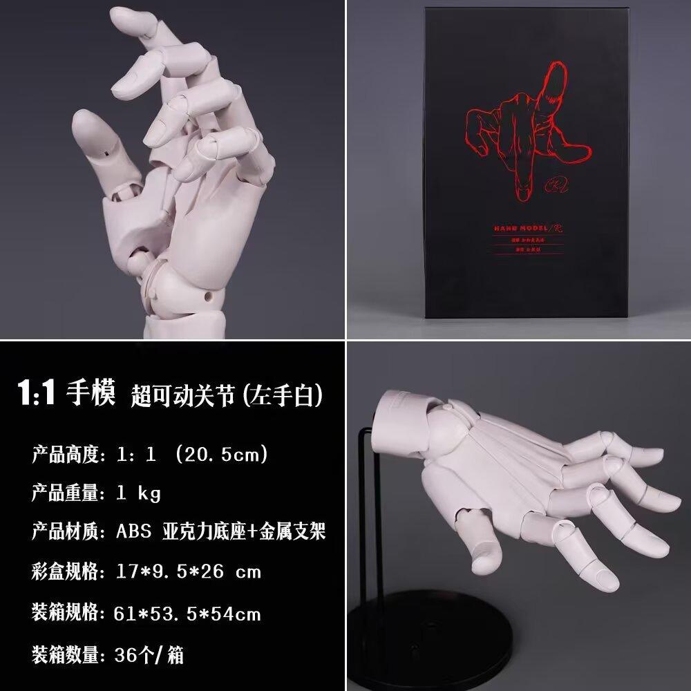 Super Movable 1:1 Hand Model, Finger Joint, Bionic, Painting Plain Art, Model Ornament Boxed Figure
