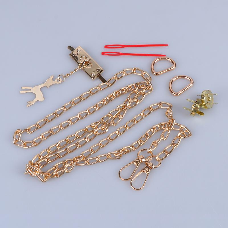 Woven Crossbody Bag Light Blue Handmade Gold Chain Deer Pendant Elegant Ladies Shoulder Bag for Brunch Dates