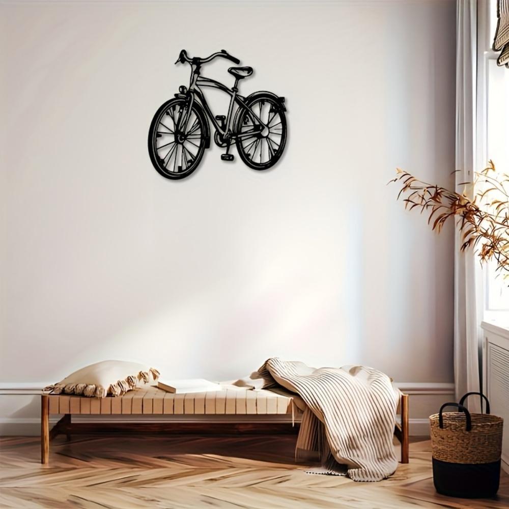 Vintage Bicycle Metal Wall Art, Classic Bike Silhouette, Retro Iron Decor for Living Room, Cycling Enthusiasts, Rust-Proof, Easy Hang