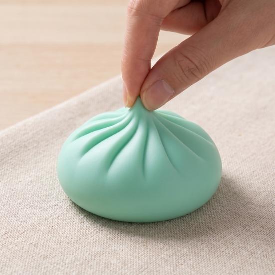Bun Shape Stress Toys DIY Dumpling Squeeze Toy Skin, Fillable Empty Ball Skin with Soft Balls Stopper, Anxiety Relief Simulated Making Supplies Focus