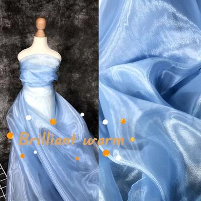 Bright Crystal Yarn Matte Water Light Mesh High-end Wedding Fabric Crisp Organza Designer Fabric DIY Stage Wedding Decoration