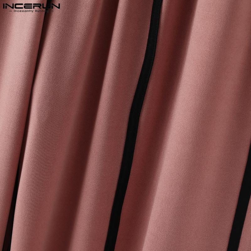 INCERUN 2PCS Men Sleeveless Stitching Waistcoat and Long Pants Outfits Sets