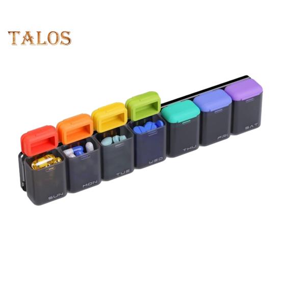 Weekly Pill Organizer with Magnet 7-Day 1 Time Daily Reminder Medicine Dispenser Portable Pill Container Holder Large Capacity Medicine Box