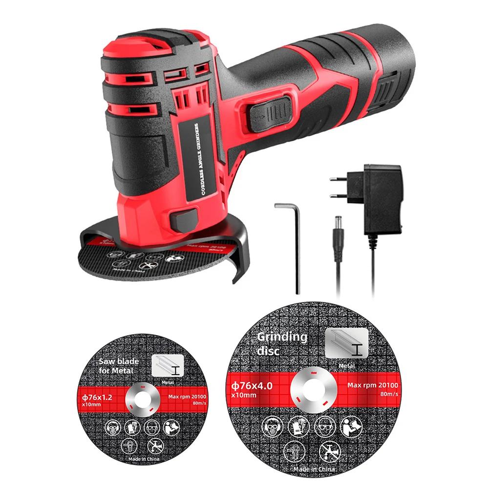 12V Angle Grinder 1200R/min Electric Polishing Grinding Machine Mini Cordless Cutter Diamond Cutting Grinder Car Power Tools