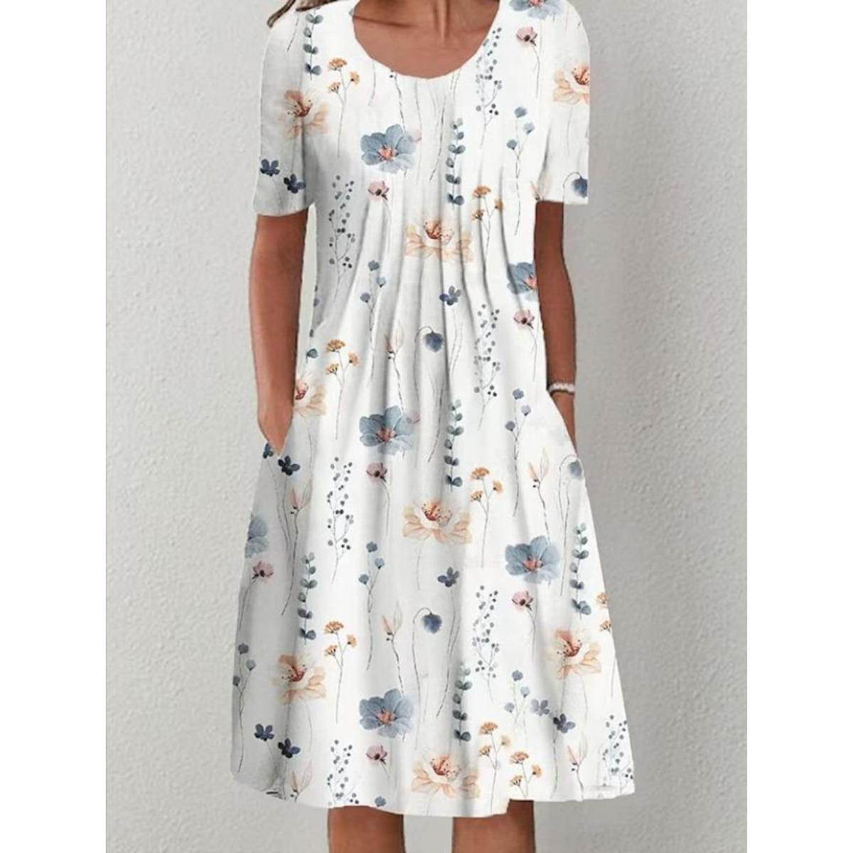 

Женское свободное летнее винтажное сексуальное платье с карманами и оборками 5XL