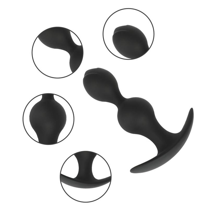 Flowers Shape Anal Plug Silicone Butt Plug with Beads Backyard Balls Sex Toys