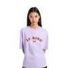 Li Ning Sports Lifestyle Series Letter Round Neck Breathable Versatile Loose Short Sleeve T-Shirt Women T-Shirts Rose-Purple AHSU870-2