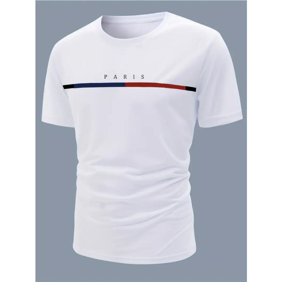 

Men stripe character Print 3d T Shirt Short Sleeve O-Neck TShirt Vintage Polyester Breathable Sport Casual Large Size T-Shirts Men’s XL білий