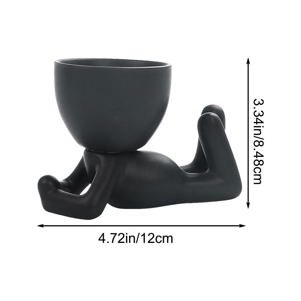 Face Flower Pot Head Planter Small Ceramic Pots For Indoor Plants With Drainage Reusable Human Shape Indoor Flower Planter Pot