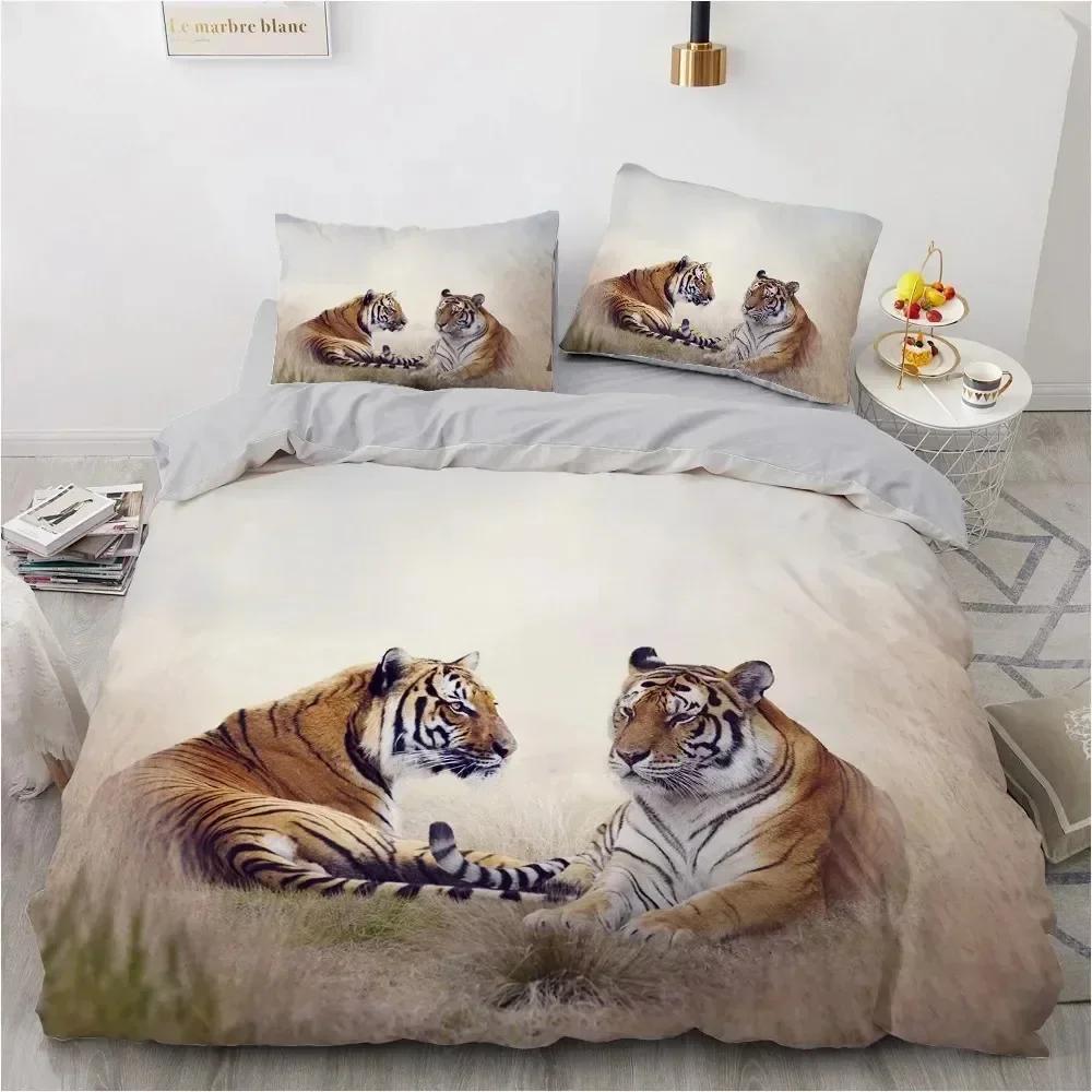3D Printed Animal Tiger Bedding Set Duvet Cover Sheet Printed Bed Set Pillowcase Bed Full Queen King Size Comforter Bedroom