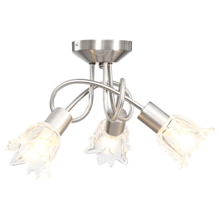 VidaXL Plafonnier et Abat-jour Lustre Lampe Suspendue Luminaire d'Intérieur Salon Chambre à Coucher Verre Transparent 3 289227