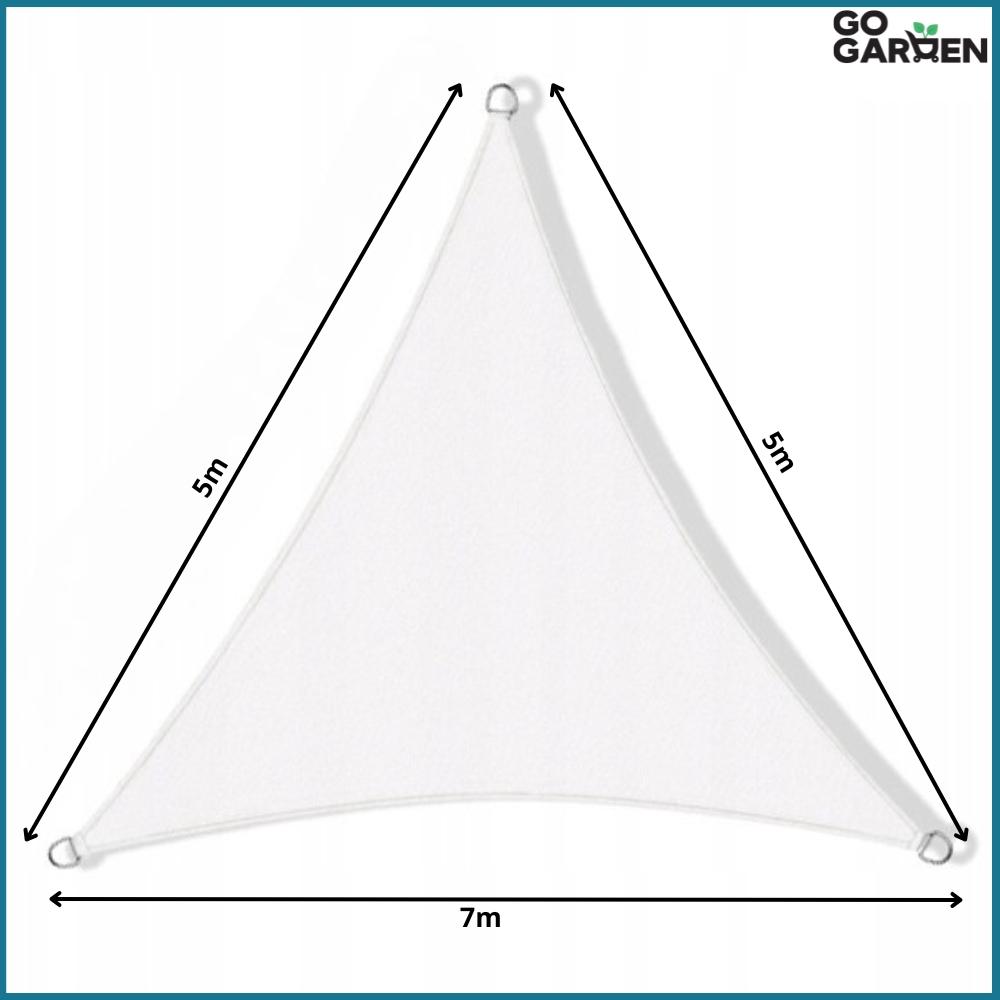 Shade sail sunshade white canopy awning garden 5x5x7m