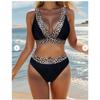 New Leopard Print Bikini Sexy Gathering Swimsuit Women's Hot Spring Swimsuit