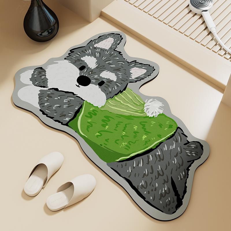 Toilet Floor Mat Panda Diatom Mud Bathroom Absorbent Mat Toilet Door Non-slip Quick-drying Foot Mat Bathroom Carpet Mat