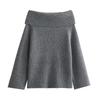 Women Fashion Solid Off Shoulder Sweater Long Sleeve Knitted Pullover Sweater Autumn and Winter Female Casual Knitwear Chic Top