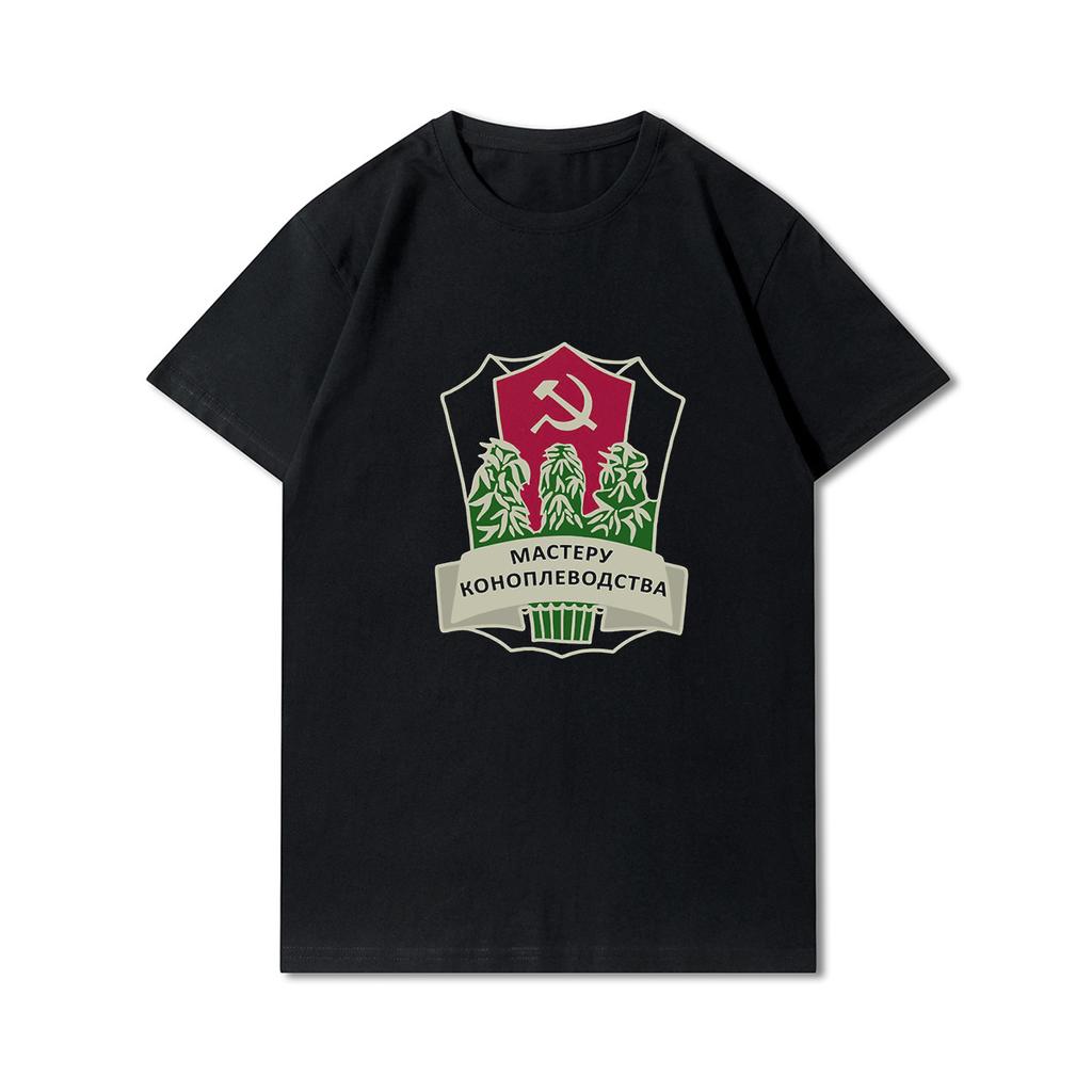 Plus Size Summer Men T Shirts 100% Cotton Cccp Printed Casual Short Sleeves Top Tees