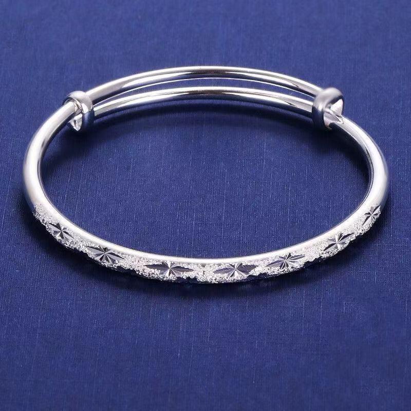2024 Flash Sand Silver Star Bracelet for Women – Elegant High-End Gift for Her