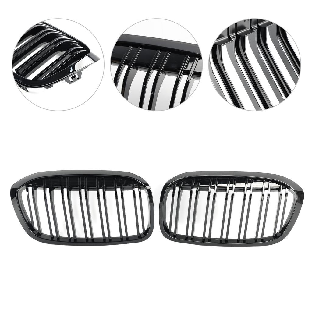 2PCS Gloss Black Front Kidney Grill Grille Fit BMW 2 Series F45 F46 2018-2021