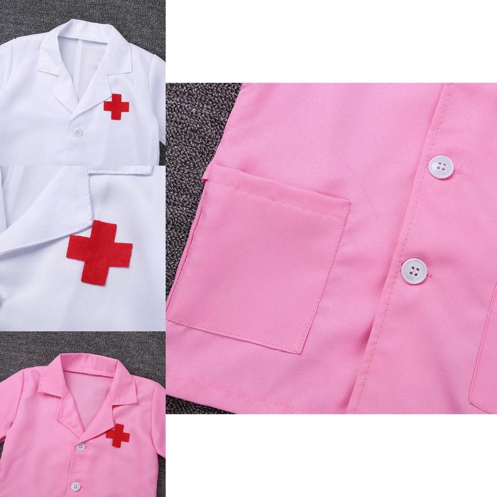 Colorful Nurse Paramedic Scrub Uniform For Kids With Comfortable Long Sleeves And Patch Pockets