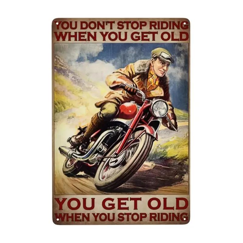 Vintage Motorcycle Metal Tin Signs Decor Wall Art Coffee Bar Vintage Metal Tin Sign Office Home Toilet Signs Wall Decor Pictures