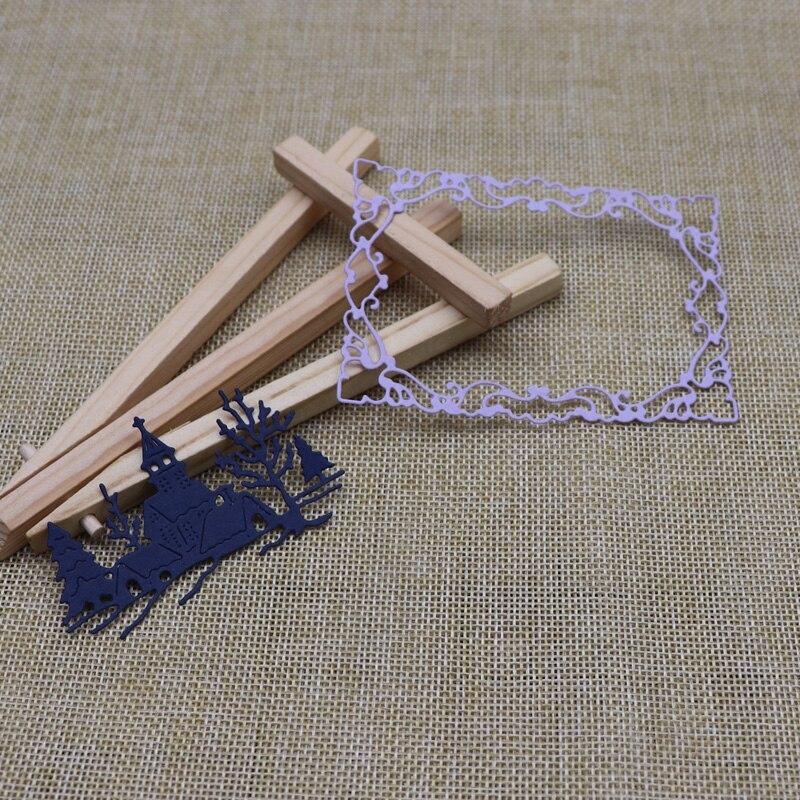 Castle Frame Lace Rectangle Metal Cutting Dies for DIY Scrapbooking Album Paper Cards Crafts Die Cut