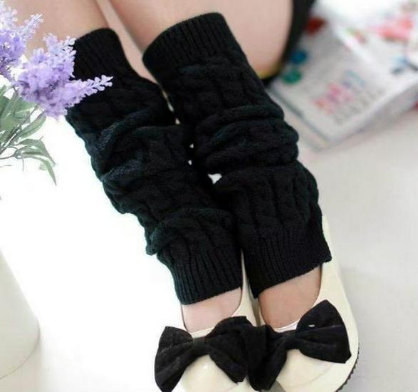 Chunky Knit Korean Style Leg Warmers - Autumn/Winter Women's Slouch Socks