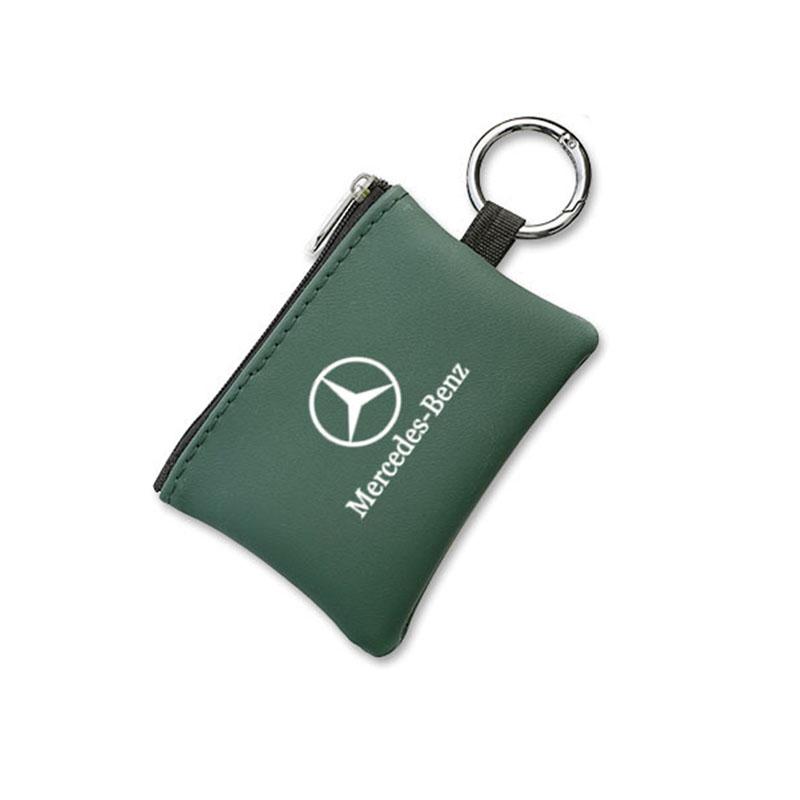GLC GLB Car Leather Key Wallet Card Bag Emblem Keychain Pouch For Mercedes Benz AMG W203 W206 W220 W205 W211 W212 W201 W210 W10