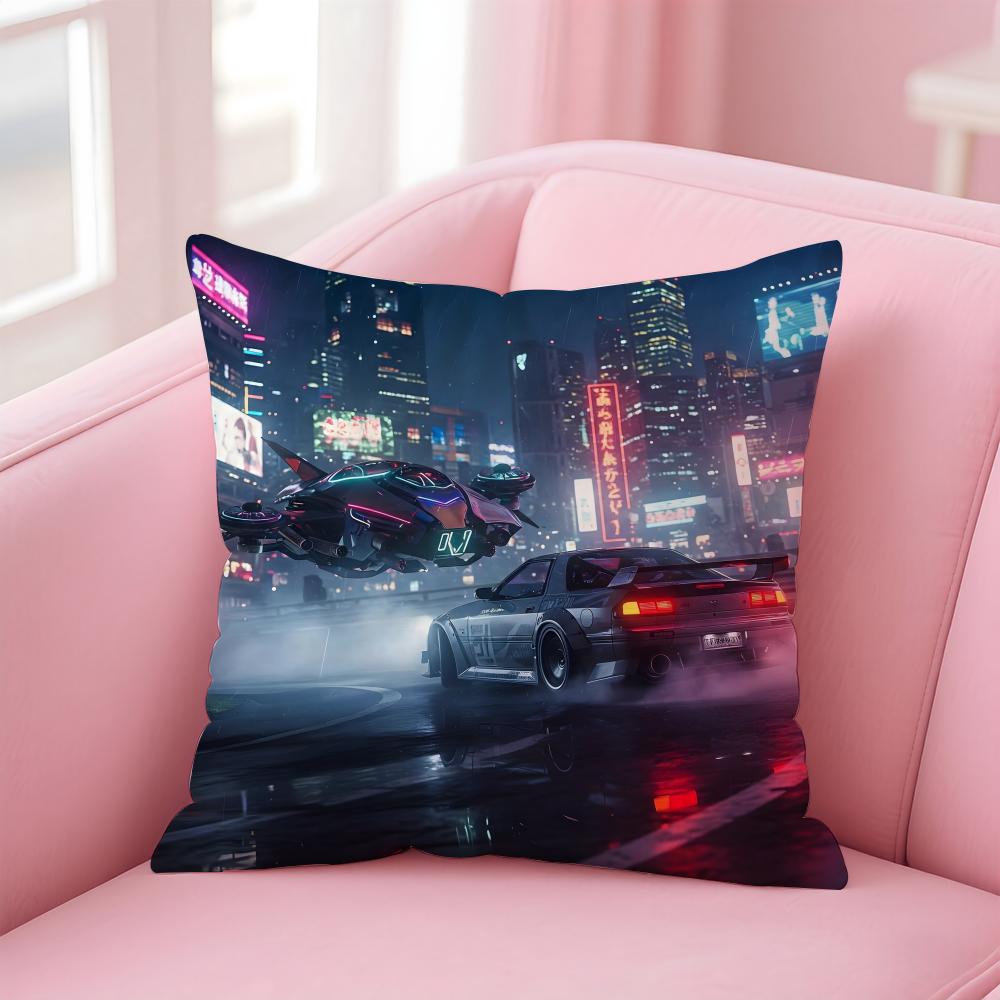 Film FFast Furious Cushion Cover Pillow Case Ultra Soft Skin Friendly Fabric Cloud Like Comfort Concealed Zipper