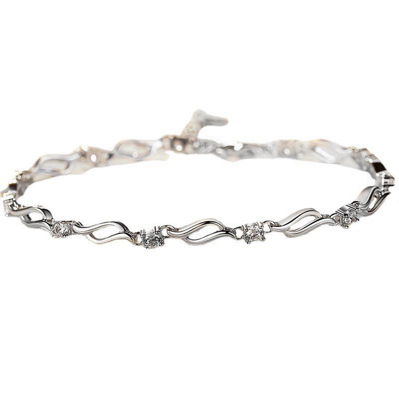 Brățară din argint S925 în stil coreean Brățară cu diamante pentru femei, bijuterii, cadou de Ziua Îndrăgostiților