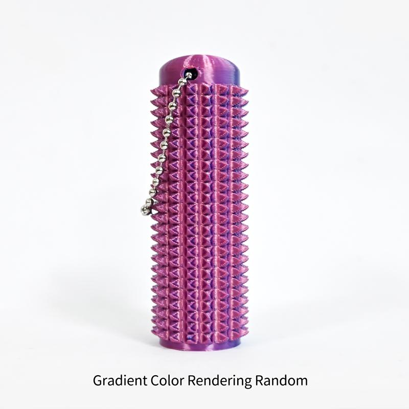 

3D Printed Spiky Fidget Toy Button Click 360° Rotate Palm Massage Stress Relief Keychain Sensory Toy for Autism ADHD Adults