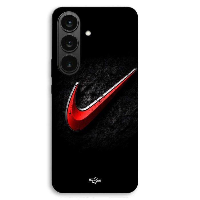 Phone Case - MANIACASE - Samsung Galaxy S26 - TPU Silicone - Flexible - Nike Red Logo Black Background