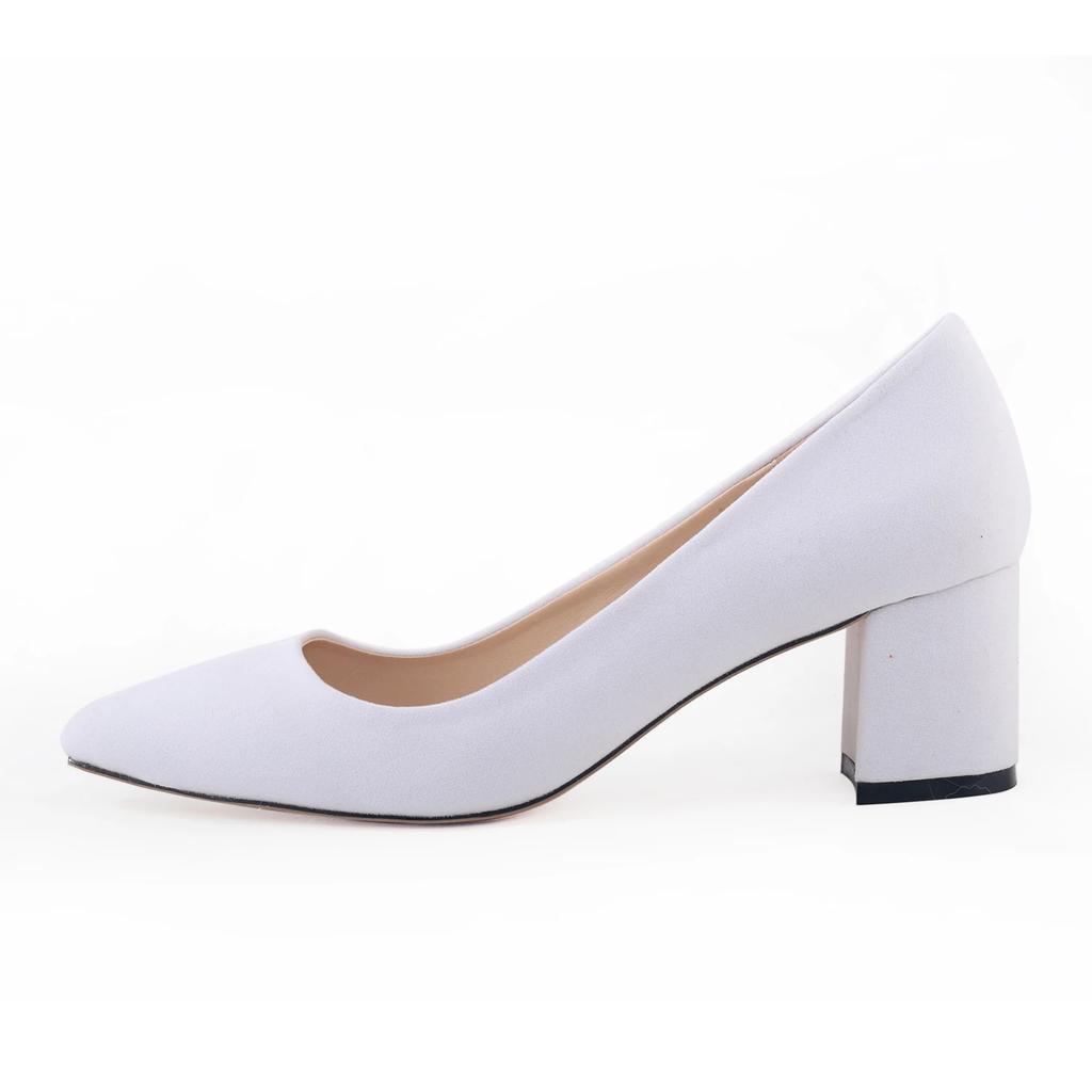 New Style Nude High Heels Women's Elegant Socialite Fine Track Pointed Toe Thick Heel Shallow Single Party Dress Wedding Shoes