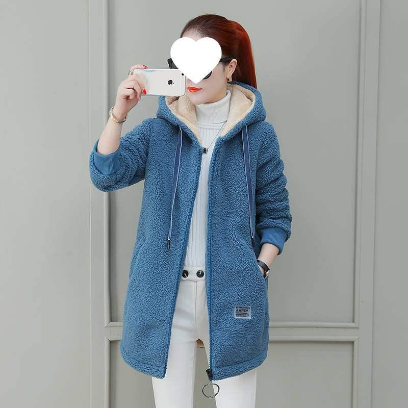 Women's Plus Size Faux Lambswool Mid-Length Cardigan - Velvet, Thick, Loose Fit, Autumn/Winter 2025 Korean Style.