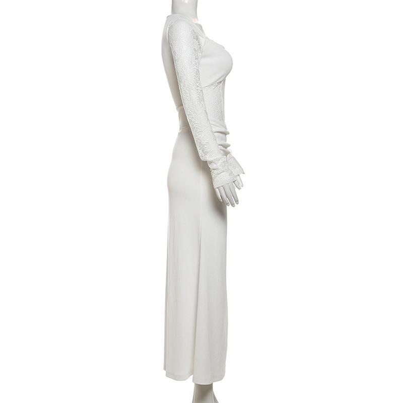 Vestido ajustado con diseño de patchwork y encaje estilo royal sister sexy para mujer