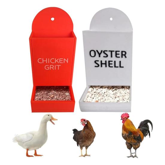 Chicken Oyster Shell Grit Feeder 3D Printed Dual-Purpose Hanging Chicken Feeder Trough Precision Nutrition Gravities Poultry Feeder Coop Accessories