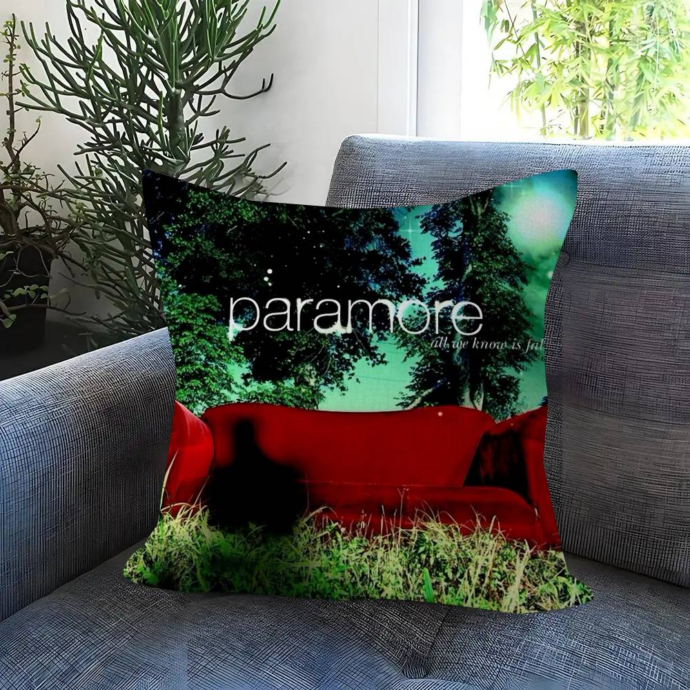 Band Paramore Logo Cushion Cover Inches Farmhouse Decor Home Throw Pillow Covers For Couch Decorations