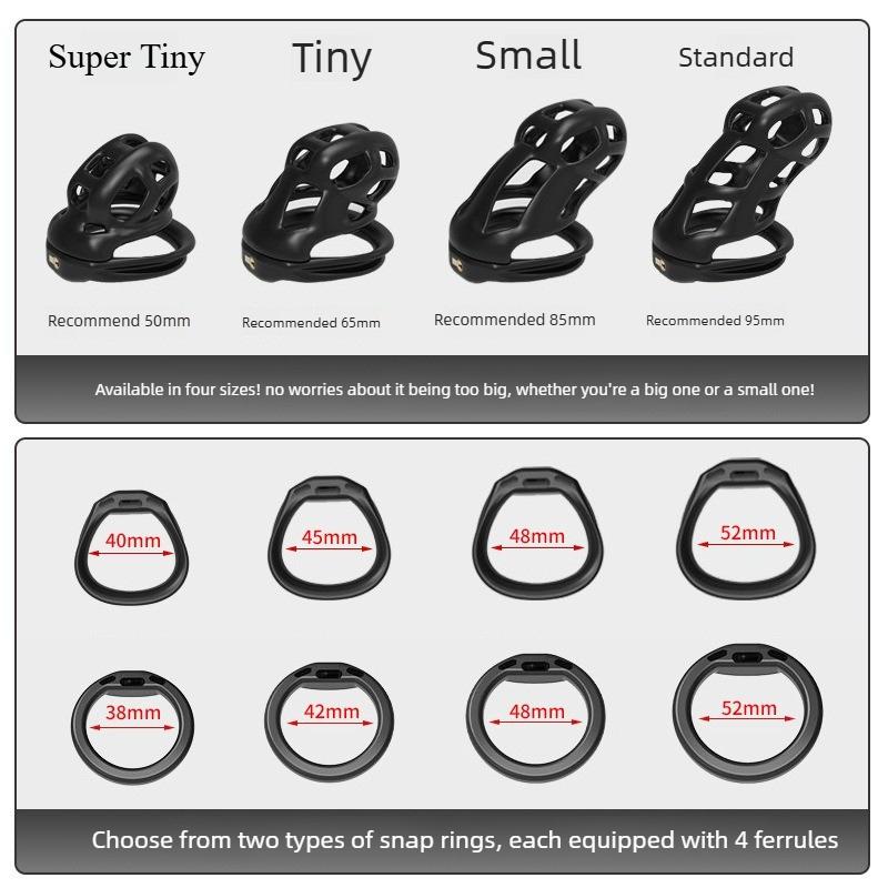 Soft Silicone Chastity Cage Device Anti-Cheating Penis Lock with 4 Size Cock Rings Penis Restraints for Men Discreet Sex Toy gay