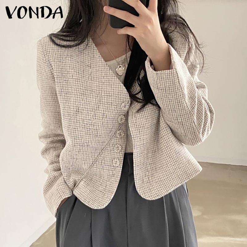 

VONDA весна-осень женская элегантная однотонная блузка с длинным рукавом пальто