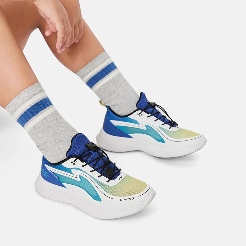 Li-Ning Cloud Low Top Kids Casual Shoes Kids Sneakers White Blue YKCU056-7