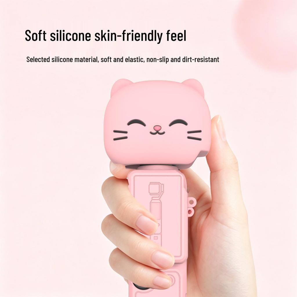 DJI Pocket 4 Full Coverage Silicone Protective Case - Anti-Scratch, Anti-Drop, KT Cat Style Camera Accessories