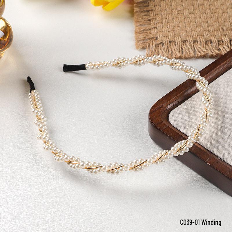 Women's French Retro High-End Pearl Headband: Versatile Hair Accessory for Styling and Face Washing