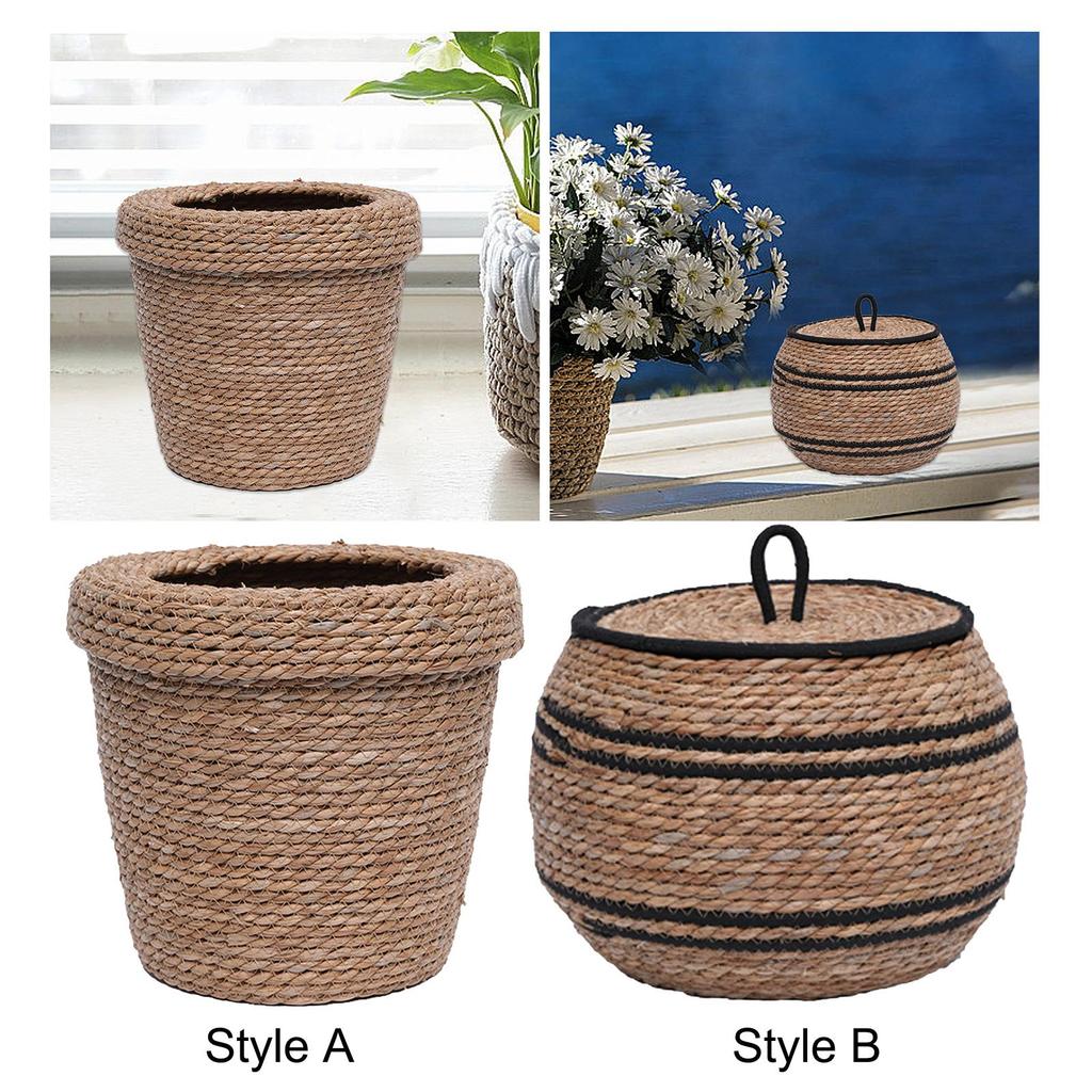Woven Planter Basket Decorative Storage Basket for Porch Farmhouse Office
