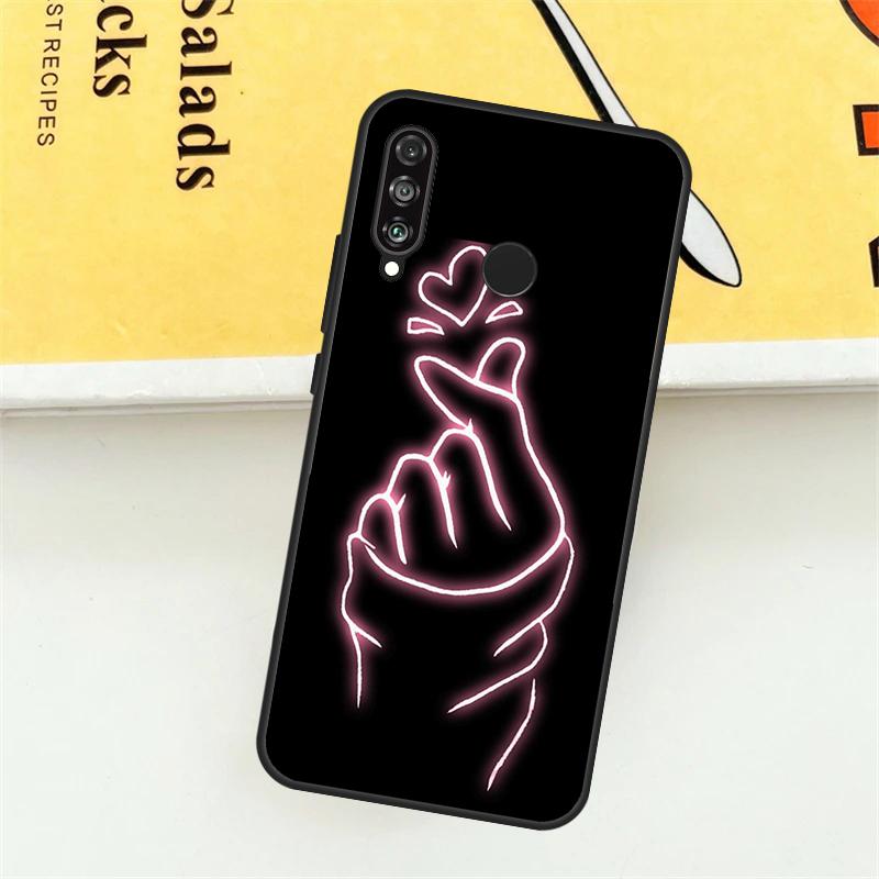 Kpop Finger Heart For Huawei Nova 12i 7i 8i 11i Y73 Y72 Y61 Y91 Y90 Y70 Y60 9 10 SE 11 Pro P30 P40 Lite Case