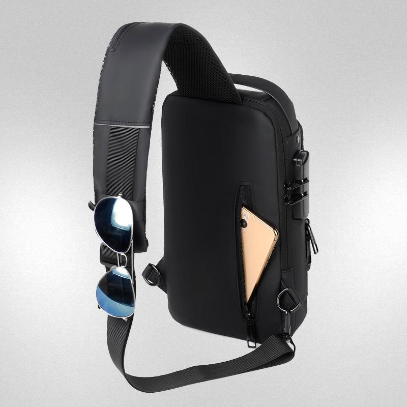 Multifunctional Password Lock Chest Bag, Waterproof and Anti-theft Recreational Locomotive Chest Bag, the Same Fashion for Men and Women