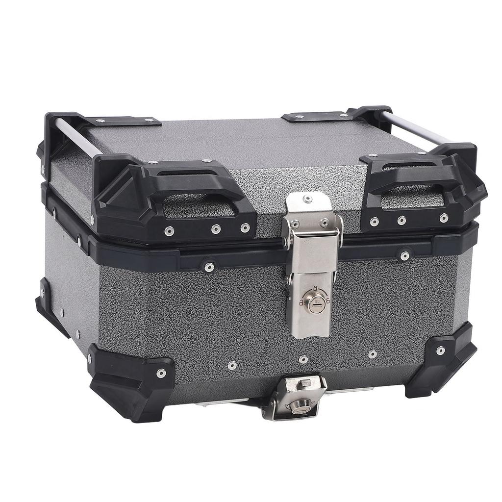 25L Motorcycle Top Case with Security Lock Waterproofing Aluminum Alloy Quick Release Trunk Top Box for Helmet Luggage
