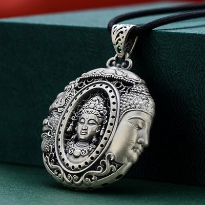 Retro Buddha Dämon Anhänger Für Männer Frauen Schmuck Persönlichkeit Pullover Kette S925 Männlichen Choker Halsketten Zubehör