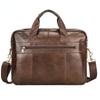Business Casual Herren Aktentasche First Layer Rindsleder Laptoptasche Herren Schulter Messenger Bag