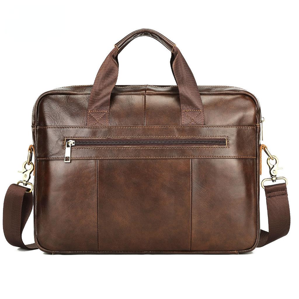 Business Casual Herren Aktentasche First Layer Rindsleder Laptoptasche Herren Schulter Messenger Bag