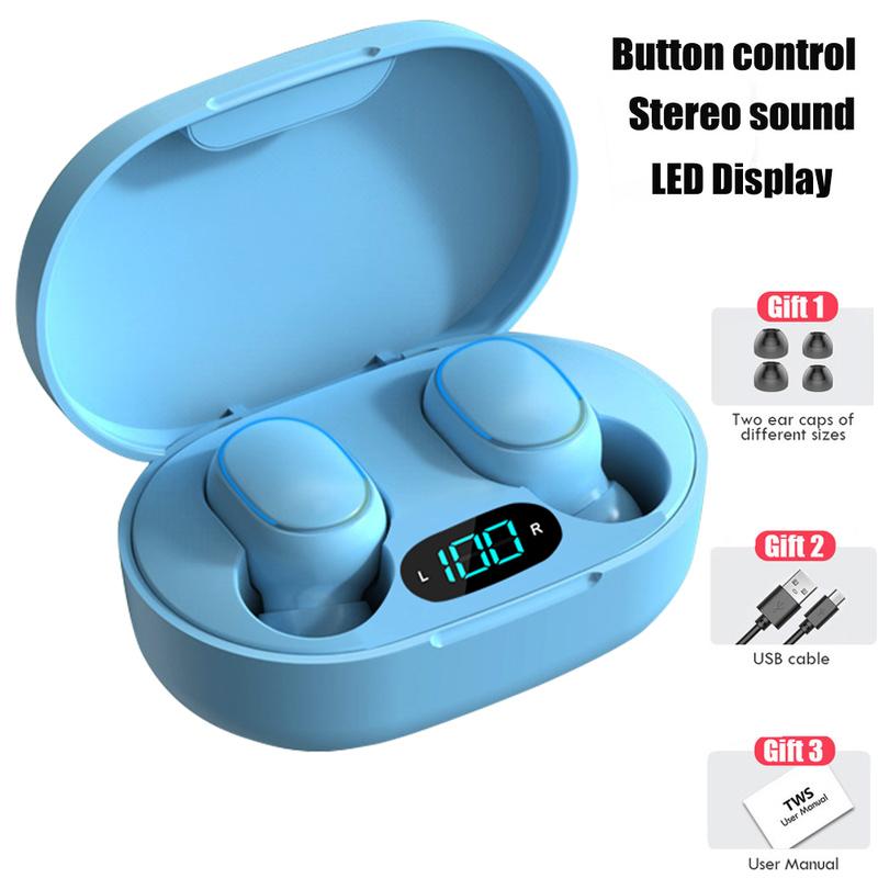 E7S TWS Wireless Headphones Bluetooth Earphones Touch Control Sports Earbuds Microphone Works On All Smartphones Music Headset