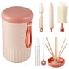 Baby Silicone Bottle Brush Set Portable Long Handle Cup Cleaning Tool Drying Rack Newborn Nipple Milk Bottle Brush
